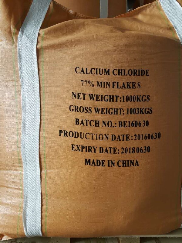 Calcium Chloride 77% Flakes Food Grade 1000kg Packaging